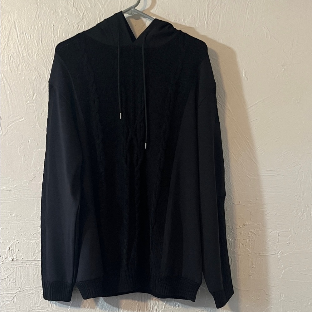 Women's Black Hooded Pullover Sweatshirt